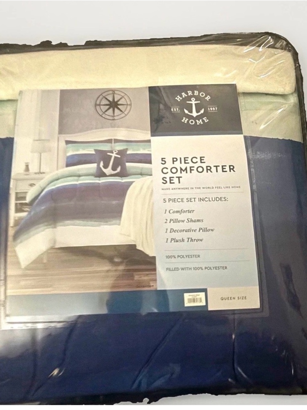 Navy 5-Piece Comforter Set - Queen